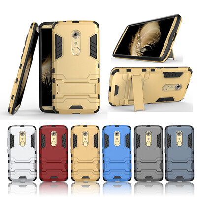 

Золотой Slim Robot Armor Kickstand Ударопрочный жесткий корпус из прочной резины для ZTE AXON 7
