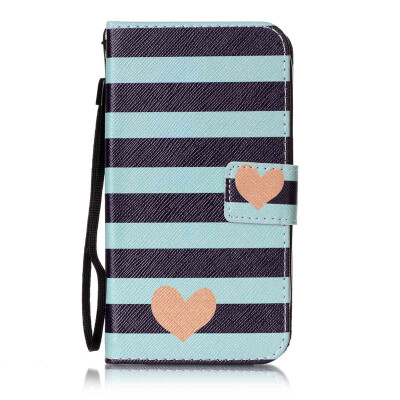 

Blue Stripes Design PU Leather Flip Cover Wallet Card Holder Case for Samsung Galaxy Grand Neo Plus/I9060