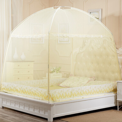 

Yingxin textile upgraded version of the three open lace lace yurt nets can be hung fan beige 12 meters bed