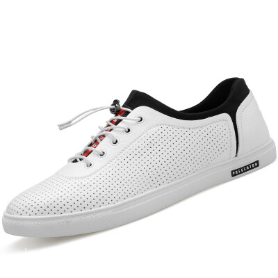 

Precentor breathable men's shoes casual shoes men's hollow small white shoes low to help sports lace shoes 338X white 44 yards