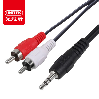 

Superior person (UNITEK) Y-C941BK DC3.5mm one second two pairs of Lotus head audio line conversion line 3.5mm revolution 2RCA turn wiring 5 meters black