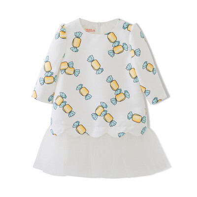

Fragrance Flordeer French Kids Girls Candy Floral Sling Splicing Dress F71018 White 120
