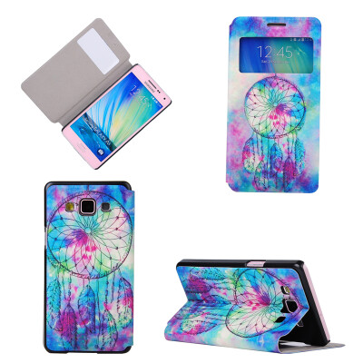 

Pink Dreamcatcher Design PU Leather Flip Cover Wallet Card Holder Case for Samsung Galaxy A3