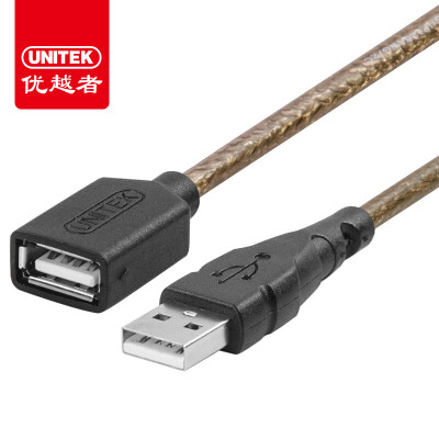 

UNITEK usb extension line male to female 5 meters high-speed transmission data conversion line A public to A mother computer U disk mouse keyboard extension cable black Y-C418