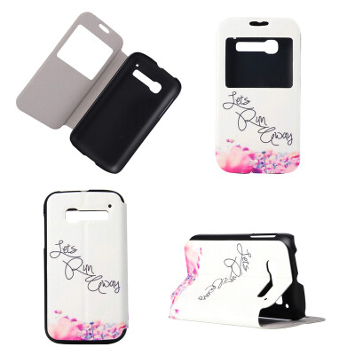 

Let's Run Design PU Leather Flip Cover Wallet Card Holder Case for Alcatel One Touch Pop C5