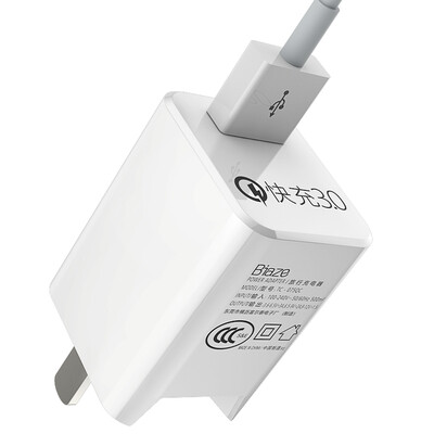 

BIAZE USB3.0 быстрая зарядка 9V / 2A зарядное устройство для мобильного телефона M10 + Micro Эндрюс кабель для передачи данных 1 метр белый K5 поддержка Samsung Andrews / просо / Huawei / Meizu / OPPO