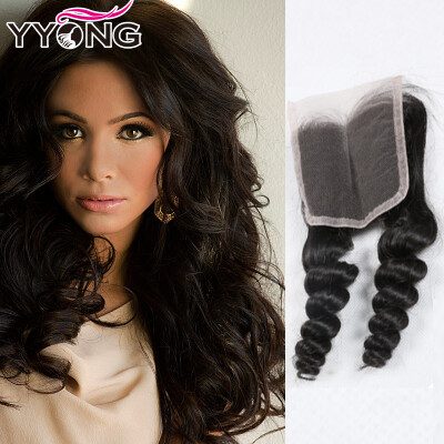 

YYONG Hair Products New Arrival 100% Unprocessed Virgin Indian Top Lace Closure Loose Wave 8-30 Inch Free Shipping Natural Black