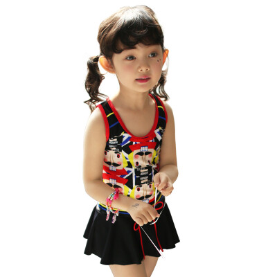 

QIHAI (QIHAI) children's swimsuit conjoined skirt baby hot spring girls swimwear fashion sports swimwear 7626-3 blue  code