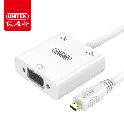 

UNITEK Micro HDMI to VGA converter with audio mini HD port to VGA adapter flat panel camera connected projector Y-5322WH