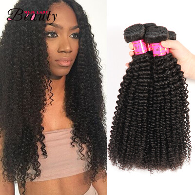 

Muse Lady Beauty Peruvian Hair Extension Kinky Curly Virgin Hair Bundles 4 Pieces Lot Natural Color Curly Wave Hair Weaves