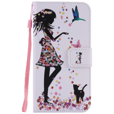 

Girl&Cat Design PU Leather Flip Cover Wallet Card Holder Case for LG NEXUS 5X