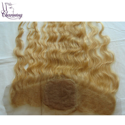 

Body Wave Brazilian Virgin Human Hair Honey Blonde Lace Frontal With Baby Hair 4x13 Silk Base Lace Frontal Closure Free Part #27 C