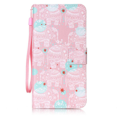 

Pink Elephant Design PU Leather Flip Cover Wallet Card Holder Case for Apple iPhone 7 Plus
