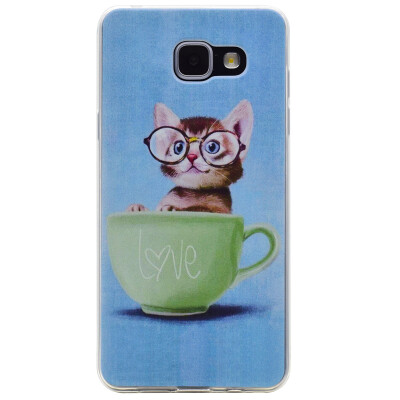 

Glasses cat Pattern Soft Thin TPU Rubber Silicone Gel Case Cover for SAMSUNG Galaxy A3 2016/A310