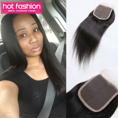 

Best Quality 8A Peruvian Straight Closure Hot Fashion Hair Peruvian Virgin Hair Closure Straight Lace Closure Bleached Knots