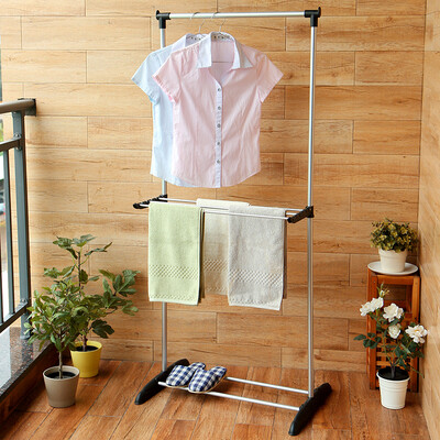 

Ou Runzhe drying rack with towel rack single rod telescopic lifting removable drying rack drying shoe rack