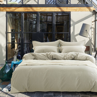 

Yingxin textile cotton four-piece simple skin-friendly twill sheets pillowcases quilt quilt cover four sets of 15 18 m mattress elegant gray