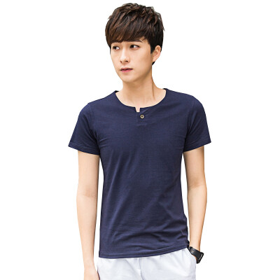 

GEEDO T-shirt fashion casual short-sleeved T-shirt 6818 blue L