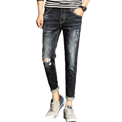 

GLO-STORY Cave Jeans Мужская эластичность Тонкие брюки Мужской LNK71016 Blackan 32