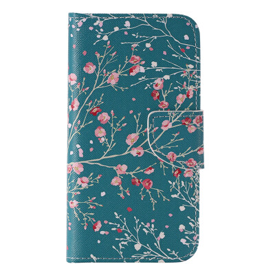 

Blue Apricot Tree Design PU Leather Flip Cover Wallet Card Holder Case for SAMSUNG S7