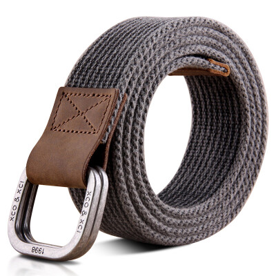 

Tactical bird ZSJAY cotton double-loop buckle canvas belt belt young male student double buckle buckle simple Korean version of the tide ZS-S13 retro black 130