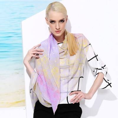 

Gem butterfly silk scarf female mulberry summer thin section long scarf spring&autumn sunscreen scarf 177 52 10 Mimi Qiao its fine gift box packaging woven Symphony