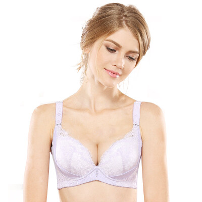 

City beauty sexy embroidery bra 34 cup side received ladies underwear gather bra 090555 purple 70B