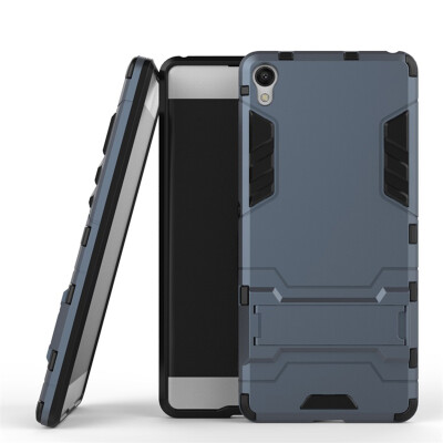 

Dark blue Slim Robot Armor Kickstand Shockproof Hard Rugged Rubber Back Case For SONY Xperia XA