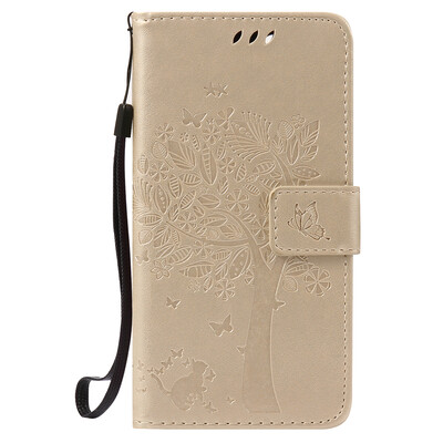 

Gold Tree Design Кожа PU флип крышки Кошелек Карты Держатель чехол для WIKO LENNY 2