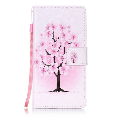 

Peach Blossom Design PU Leather Flip Cover Wallet Card Holder Case for Lenovo A6000