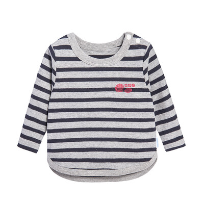 

Beibei Yi Bornbay autumn children&39s clothing men&women baby Navy striped long-sleeved T-shirt shirt 153S094 blue gray 73cm