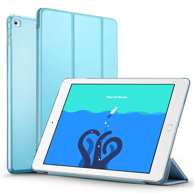 

ESR Apple iPad mini4 case shell three fold stent thin drop diving leather gloves Yue color series breeze blue