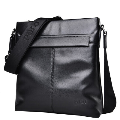

POLO first layer of leather shoulder bag men business Messenger bag 041631 black