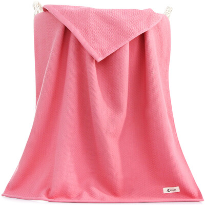 

Sanli combed cotton gauze net woven towel 72 × 140cm AB version of the tide section of the soft wrap wrapped chest towel thick pink