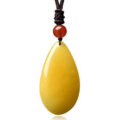 

Ouji Niu amber beeswax water droplets pendant 18K gold beaded pendant men and women pendants certificate Z00634