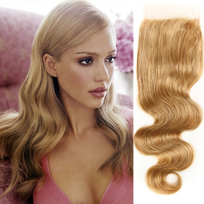 

Peruvian Body Wave Closure Peruvian Three Part Closure Honey Blonde Lace Closure Sew In Weave Human Hair Closure Piece
