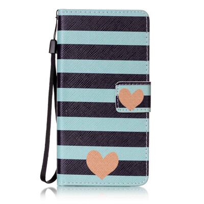 

Blue Stripes Design PU Leather Flip Cover Wallet Card Holder Case for Lenovo A6000