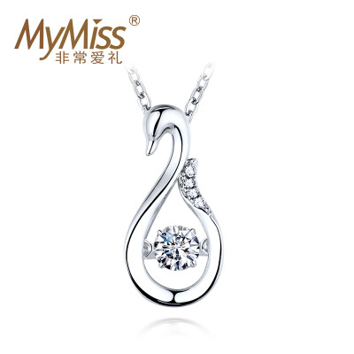 

Mymiss Mosaic Swarovski Zircon 925 Silver Necklace Female Swan Pendant Swan Legend