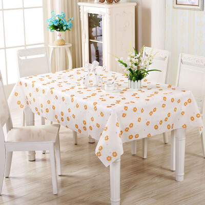 

Qiwei PVC Table Cloth Waterproof Anti-Oil Orange Flowers Pattern 130180cm105150cm 2-PCS Set