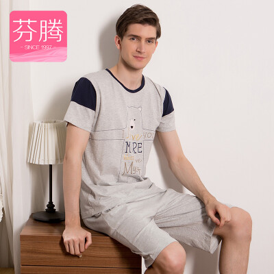 

Fen Teng FentENG underwear pajamas male summer 2017 new cartoon printing men&39s casual home service suit men L9723701 gray