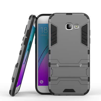 

Серый Slim Robot Armor Kickstand Ударопрочный жесткий корпус из прочной резины для SAMSUNG GALAXY A5 2017/A520