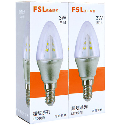 

Jingdong Supermarket] Foshan Lighting (FSL) LED Crystal Light Energy-saving bubble tip 3W transparent E14 day mark 6500K Hyun silver tip 2