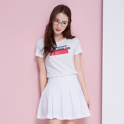 

Semir T-shirt short-sleeved T-shirt female Slim Korean summer ladies collar collar 12216000355 bleached