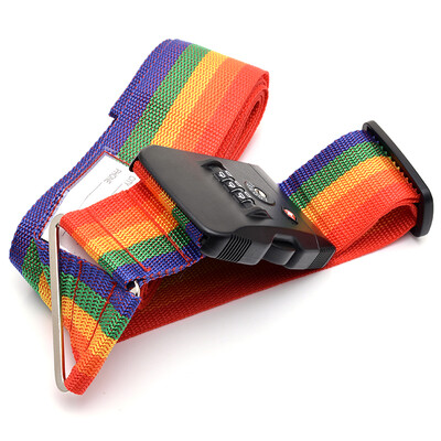 

40,000 kilometer out of the trunk luggage with a band with a tsa password lock luggage with customs crossed with SW3106 rainbow color