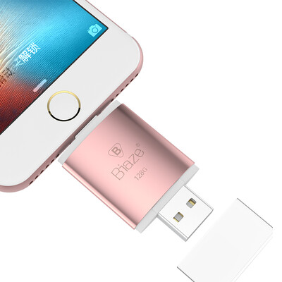 

Beyer Apple мобильный телефон U диск 128G розовое золото мобильный телефон компьютер двойной USB-накопитель для расширения памяти для iPhone 7 / 5s / 6s / 6Plus / iPad mini / air