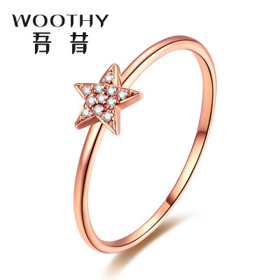 

Myth WOOTHY 18K gold diamond ring star diamond ring simple fashion small fresh 18K rose gold 10