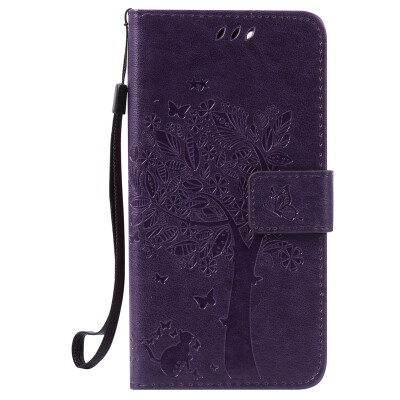 

Purple Tree Design PU Leather Flip Cover Wallet Card Holder Case for WIKO LENNY 2