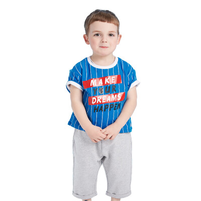 

Balabarra BALABALA male boy set male boy baby short sleeve child two piece set 28192171112 blue and white tone 120