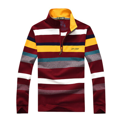 

Battlefield Jeep Knit Sweater Men's Stripes Slim Business Leisure POLO 16001Z5004 Wine Red