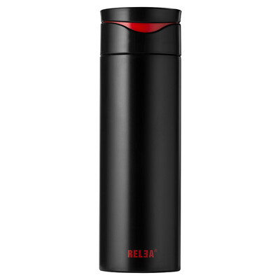 

【Jingdong Supermarket】 creature / RELEA 460ML smile insulation cup portable business straight cup cup vacuum stainless steel creative glass wisdom black